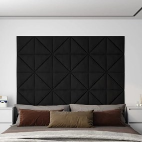 vidaXL Wandpanelen 12 st 1,08 m² 30x30 cm fluweel zwart