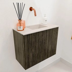 Mondiaz Joya DLux 50cm toiletmeubel shadow met wastafel faye midden zonder kraangat meli