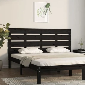 vidaXL Hoofdbord 180x3x80 cm massief grenenhout zwart