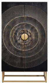 Kare Design Madeira Dark Unieke Kast Zwart Hout Met Goud - 76x30x140cm.
