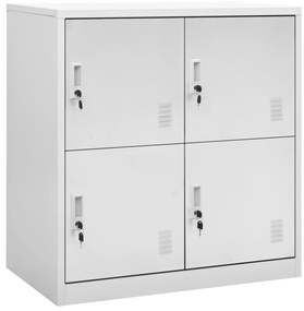 vidaXL Lockerkast 90x45x92,5 cm staal lichtgrijs