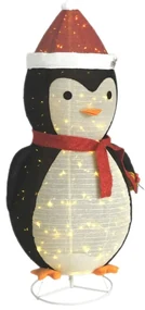 vidaXL Kerstpinguïn decoratief LED 180 cm luxe stof