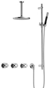 Hotbath Cobber IBSW70 Regendoucheset inbouw - 15cm plafondarm - 20cm ronde hoofddouche - staafhanddouche - glijstang - chroom IBSW70CR27
