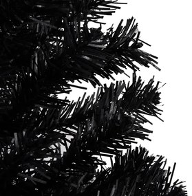 vidaXL Kunstkerstboom met LED's en kerstballen 150 cm PVC zwart