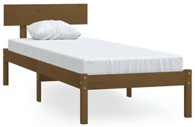 vidaXL Bedframe massief grenenhout honingbruin 90x190 cm UK Single