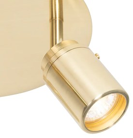 Moderne badkamer Spot / Opbouwspot / Plafondspot messing 3-lichts IP44 - Ducha Modern GU10 IP44 rond Lamp