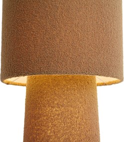 Japandi vloerlamp bruin teddy stof 2-lichts - Trompet