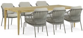 Tuinset 6 personen Aluminium/rope Taupe 4 Seasons Outdoor Capalbio/Sentis