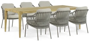 Tuinset 6 personen Aluminium/rope Taupe 4 Seasons Outdoor Capalbio/Sentis