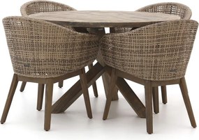 + 15% kassakorting | Diningset Intenso | 4 personen | Tuinset teakhout | 5-delig | Kees Smit Tuinmeubelen