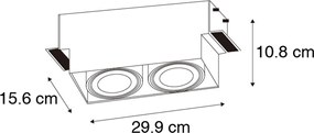Inbouwspot wit GU10 AR111 trimless 2-lichts - Oneon