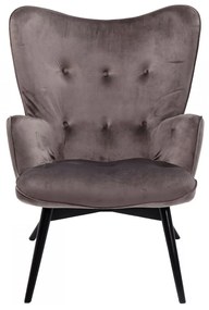 Kare Design Vicky Velvet Fauteuil Fluweel Grijs