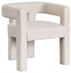 Set Van 2 Gestoffeerde Eetkamerstoelen Liara Met Armleuningen Stof Crème Beige - Sklum