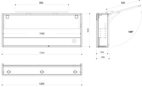 Sapho Cloe spiegelkast met LED verlichting 120cm