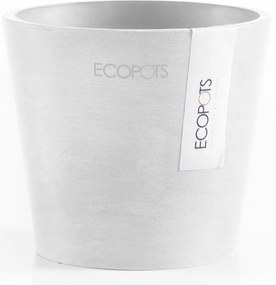 Ecopots Amsterdam 10,5 - Pure White - Diameter 10,5 x H9,2 cm - Ronde witte bloempot