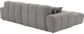 Goossens Excellent Bank Kubus - 40 X 40 Cm Stiksel grijs, stof, 1,5-zits, modern design met chaise longue links