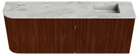 Mondiaz Joya DLux 110cm toiletmeubel ronding links ruby met wastafel faye rechts 1 kraangat glace