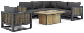 Hoek loungeset 6 personen Aluminium/wicker Grijs  Santika Furniture Santika