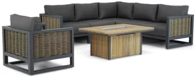 Hoek loungeset 6 personen Aluminium/wicker Grijs  Santika Furniture Santika