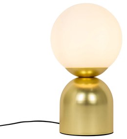 Hotel chique tafellamp goud met opaal glas - Pallon TrendHotel chique E27 bol / globe / rond Binnenverlichting Lamp