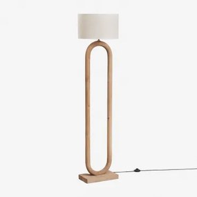 Tiberia Mangohouten Vloerlamp Mangohout & Licht Taupe Grijs Ø40 Cm - ↑30 Cm Arlina - Sklum