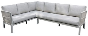 Veneto hoek loungeset 2 delig aluminium latte zand rope