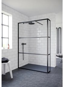 Riho Grid L Douchewand - 200x90x30cm - zwart G004037121