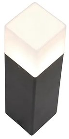 Staande buitenlamp zwart met opaal witte kap 30 cm - Denmark