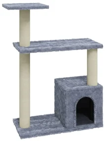 vidaXL Kattenkrabpaal met sisal krabpalen 70 cm lichtgrijs