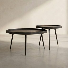 Ronde Salontafelset Industrieel - 76 X 76cm.