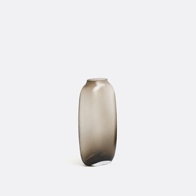 Vaas in geribbeld smoked glas H30,5 cm, Anadia