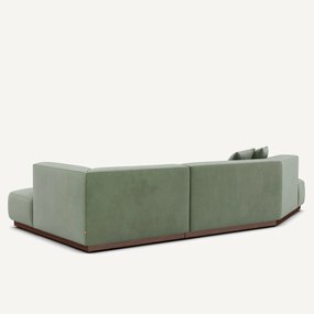 Rechter open hoekbank in fluweel, Jacopo