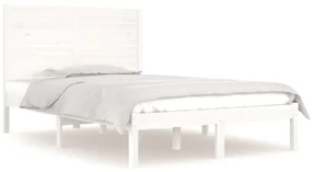 vidaXL Bedframe massief hout wit 120x190 cm 4FT Small Double