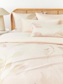 Katoensatijnen dekbedovertrek Marino met bloemenprint