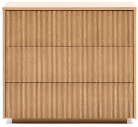Kave Home Helvine Eiken Ladenkast Met Ribbels - 90x50x79cm.