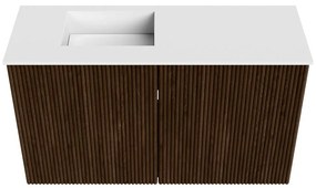 Mondiaz Joya 70cm toiletmeubel walnut met wastafel faye links 1 kraangat talc