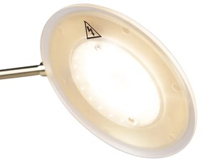 Vloerlamp goud met leesarm incl. LED en USB-poort - Sevilla