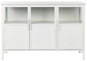 Wit Dressoir Van Ijzer En Glas - 120x35x80cm.