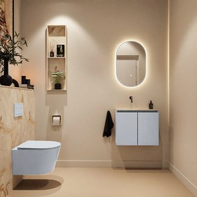 Mondiaz Ture DLux toiletmeubel 60cm clay met wastafel frappe links zonder kraangat