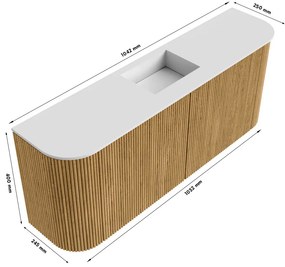Mondiaz Joya 105cm toiletmeubel ronding links/rechts ruby met wastafel faye midden zonder kraangat talc