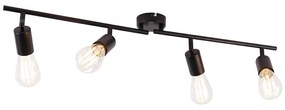 QAZQA Moderne Spot / Opbouwspot / Plafondspot zwart 4-lichts verstelbaar - Facil Modern E27 Binnenverlichting Lamp