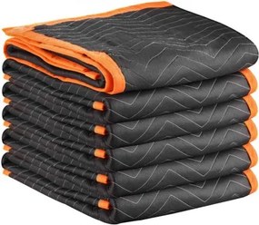 VEVOR verhuisdekens, 6-pack, 1829 x 1016 mm, inpakdeken met katoenen vulling, meubeldeken, opbergdeken met gevoerde non-woven stof, voor verzending, inpakken en beschermen van meubels