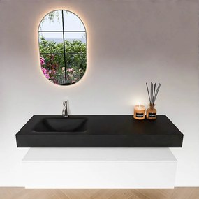 Zaro Alan badmeubel 140cm talc 1 lade met vrijhangende wastafel cloud links 1 kraangat urban