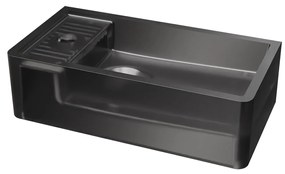 Riho Frosted fontein solid surface met kraangat links frosted smoke