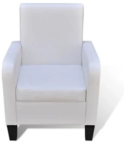 vidaXL Fauteuil kunstleer wit