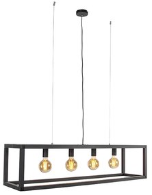 Eettafel / Eetkamer Industriële hanglamp zwart 4-lichts - Big Cage 2 Industriele / Industrie / Industrial E27 Binnenverlichting Lamp