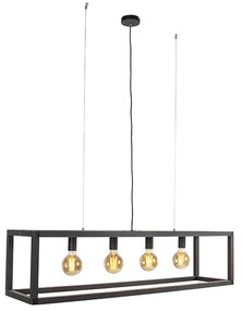 Industriële hanglamp zwart 4-lichts - Big Cage