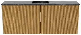 Mondiaz Joya DLux 100cm toiletmeubel oak met wastafel faye midden zonder kraangat lava