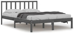 vidaXL Bedframe massief grenenhout grijs 120x190 cm 4FT Small Double