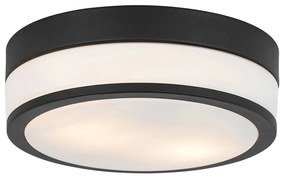 Klassieke buiten plafondlamp zwart 28 cm IP44 - Flavi Klassiek / Antiek E27 IP44 Buitenverlichting rond